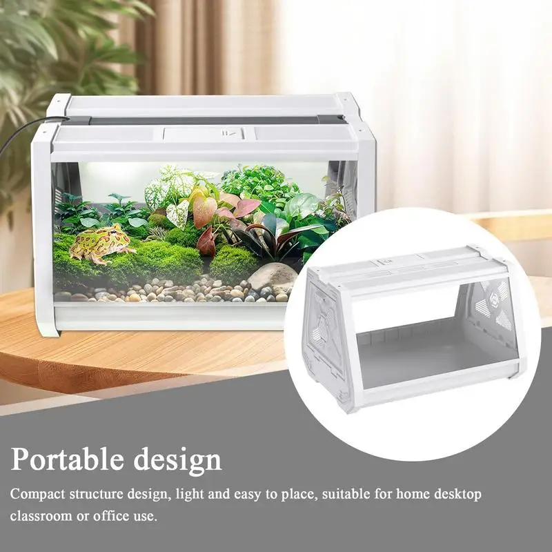 

Reptile Terrarium Bearded Dragon Tank Playpen Ventilation Feeding Aquarium Portable Habitat Escape-Proof For Spider Animal Snake