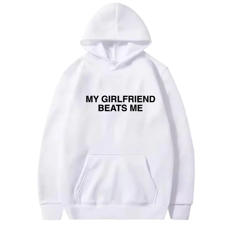 سويت شيرت كلاسيكي بأكمام طويلة للرجال والنساء من My Girlfriend Beats Me مع رسومات مطبوعة بغطاء للرأس للجنسين #2