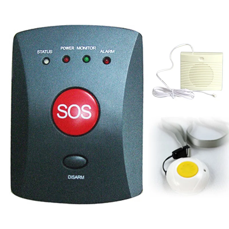 Emergency Calling GSM Panic System for the Senior Elderly People Care with Speaker SOS Button Optional