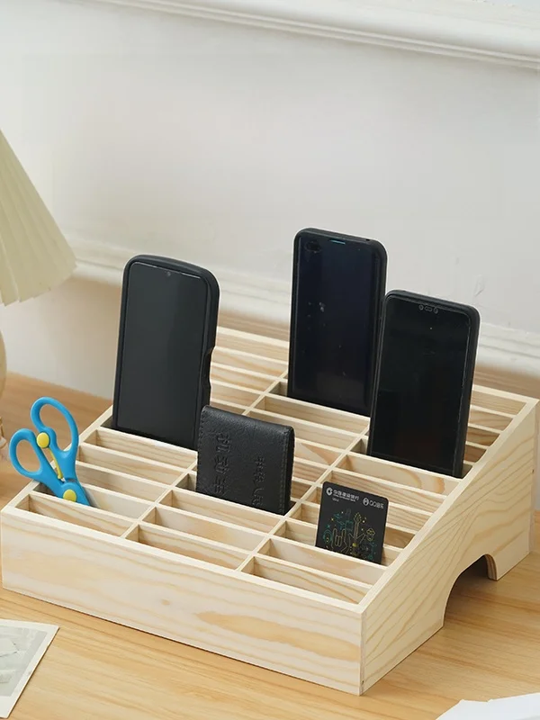 Office Class Mobile Phone Multi-grid Storage Box Room Card Bath Card Management Box Face Single Classification Box Desktop Or...