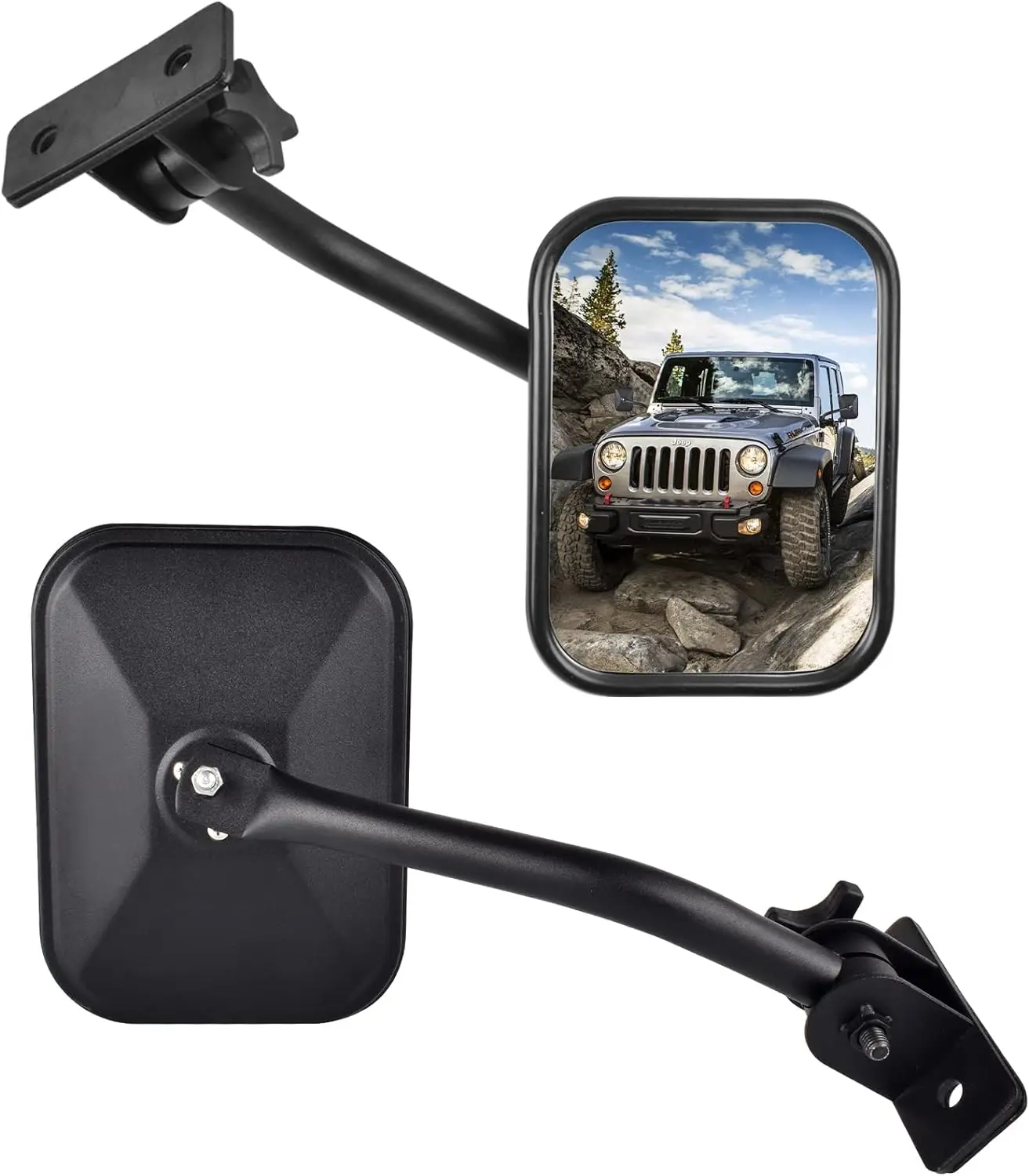 Door Off Mirror for Jeep Wrangler TJ JK 4x4 Off-road Morror Rectangular Mirrors Quick Release Side View Mirror  right position