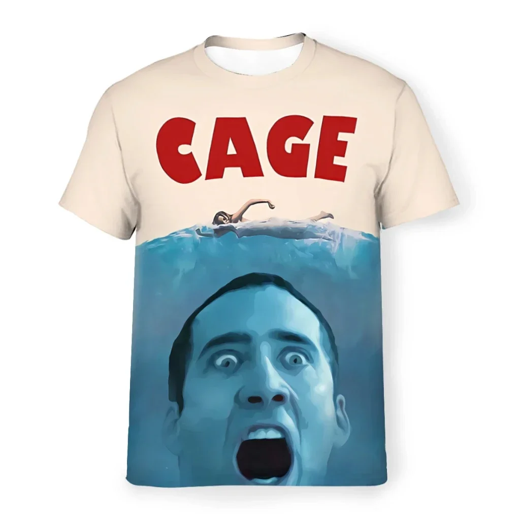 Fashion Cage Face T-shirt Funny 3D Nicolas Kim Coppola Graphic T Shirts for Men Tops Tee Shirts Unisex Women Casual Short Sleeve