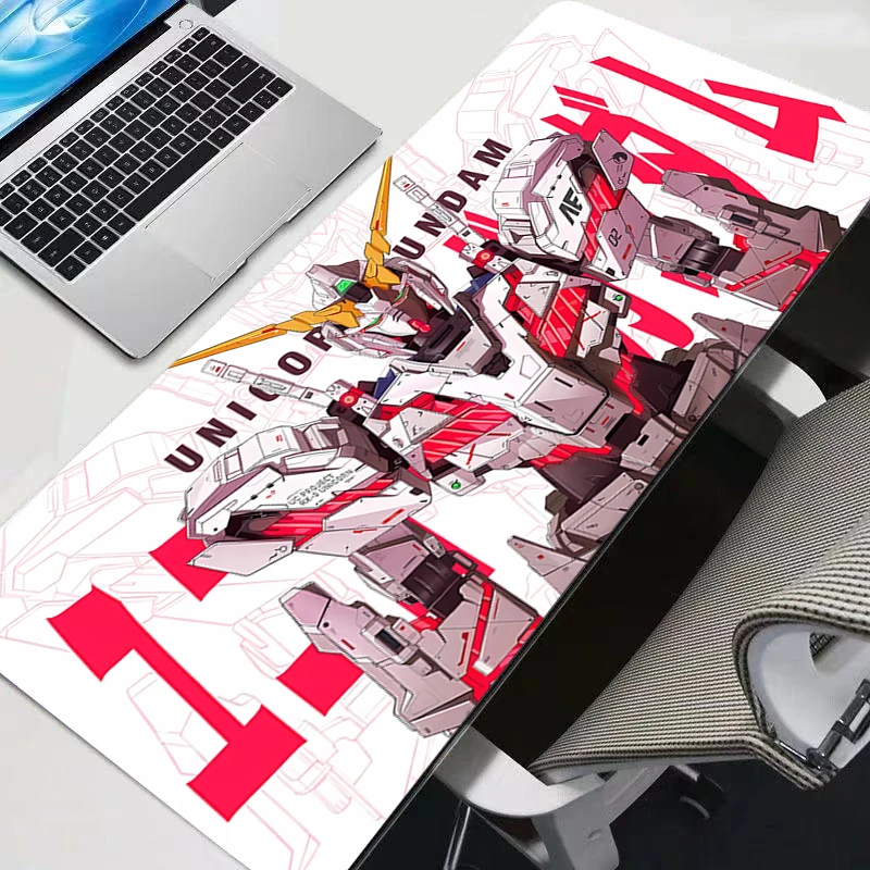 لوحة ماوس للألعاب بتصميم غير قابل للانزلاق بحافة مطاطية مخيطة من Gundam حصيرة مكتبية ميكانيكية محارب لوحة مفاتيح ألعاب ولوحة ماوس للعمل المكتبي