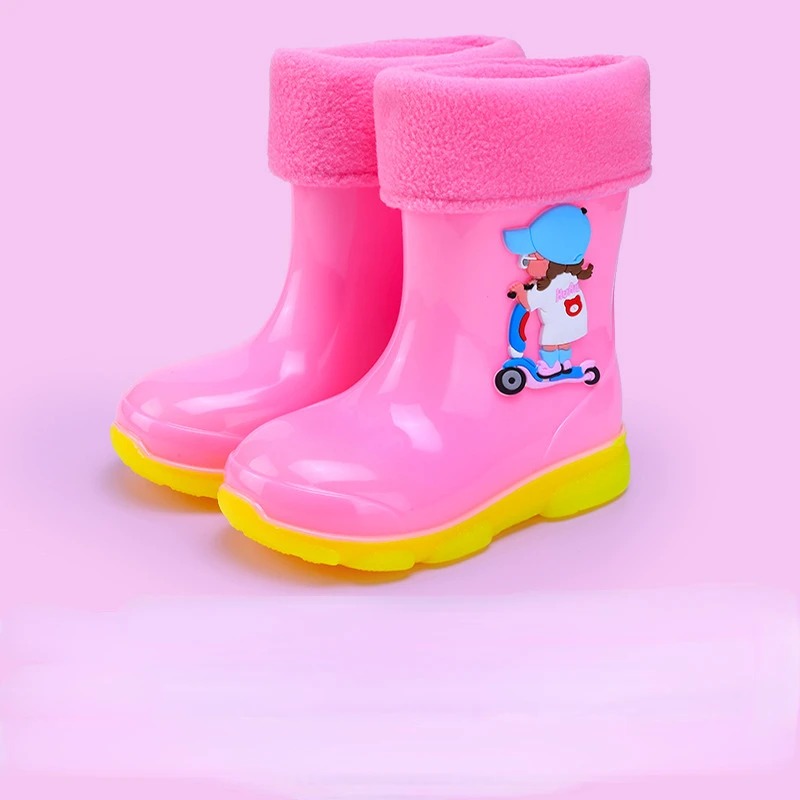 레인부츠 Cartoon Kid Rain Shoe Seasonal  Anti Slip Boy Water Boot Cute Girl Rubber Boot Rain Boots Girl Boot Kid Shoes Bota Infantil