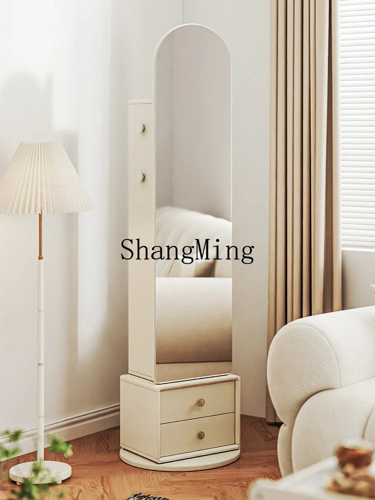

ZYY exquisite solid wood rotating full-length mirror floor-to-ceiling small apartment multi-functional hanger integrated