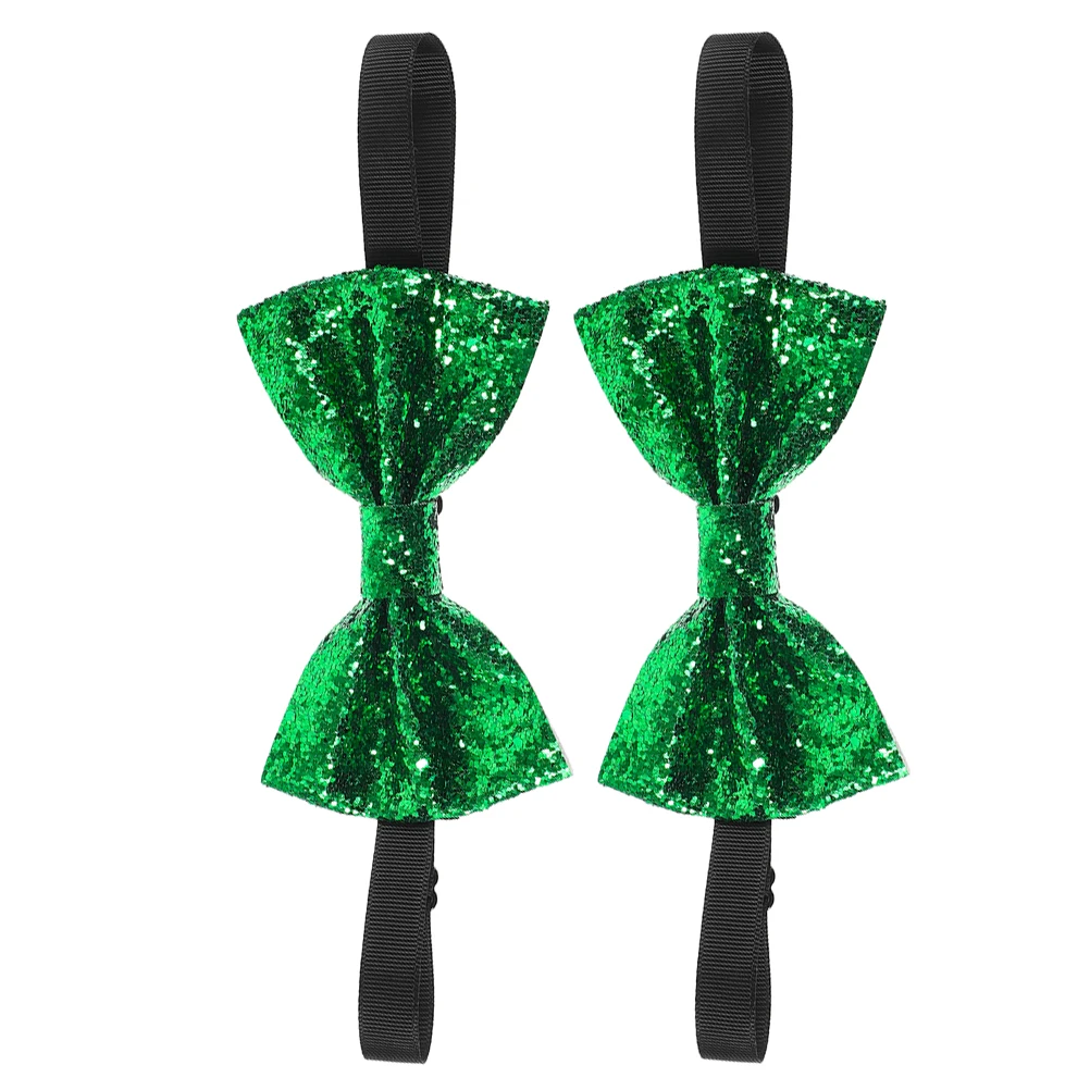 

2Pcs Bow Tie Sequin Glitter Adjustable PU For Children Adults Banquet Performance Shiny Ties Graduations Holidays Accessories