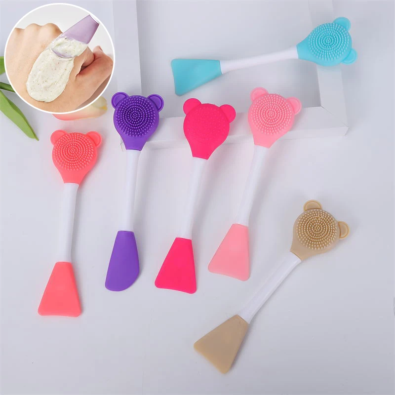 {MX} 2 en 1 cepillo de limpieza y máscara Facial exfoliante de espinillas de silicona espátula exfoliante herramientas de limpieza profunda de poros cuidado de la piel Facial