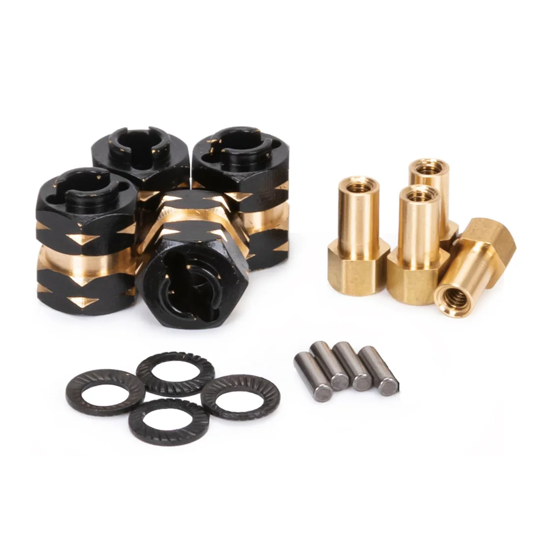 Brass Extended Wheel Hub Spacer Adapter Axle Counter Weight for Axial SCX24 Gladiator JLU Bronco Deadbolt C10 Upgrades