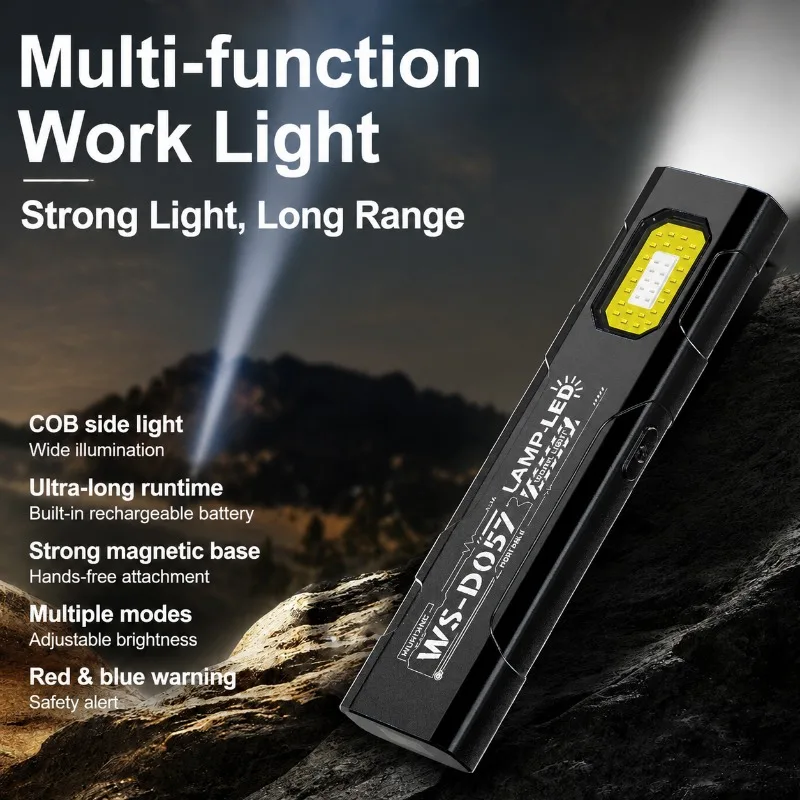 Small Portable Mini Rechargeable Flashlight High‑Lumen Long‑Endurance Magnetic Work Lamp Offers Stable Hands‑Free Illumination