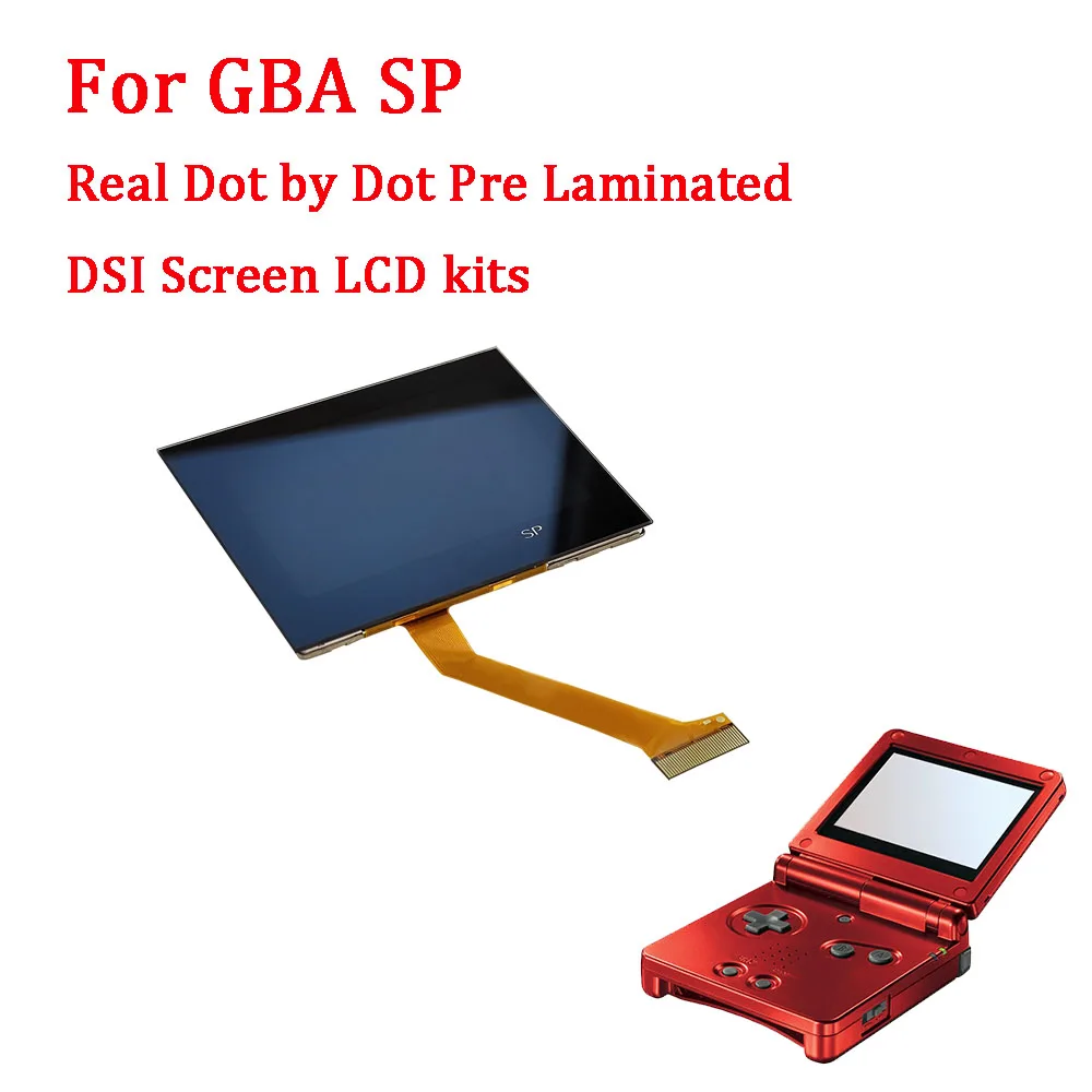 

DSI V3 Pre-Laminated LCD Screen Kits Replacement for GBA SP Real Physical Dot By Dot DSI Highlight Brightness LCD Kits For GBASP