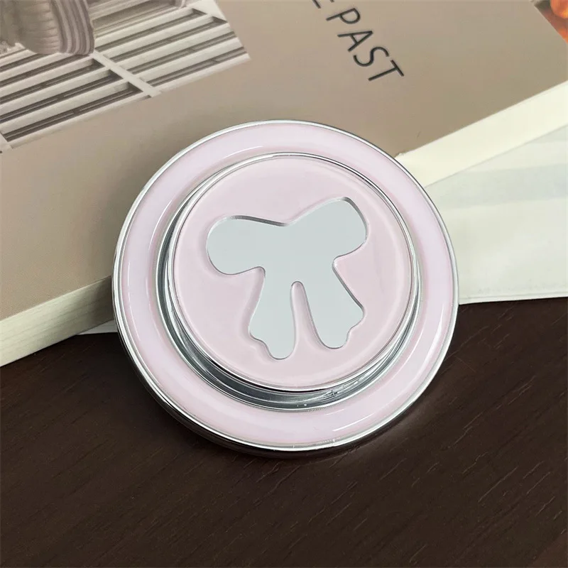 

Mirrored Bow Magnetic Phone Holder Strong Suction Magsafe Desktop Phone Holder For iPhone Xiaomi Cute Phone Airbag Back Stand