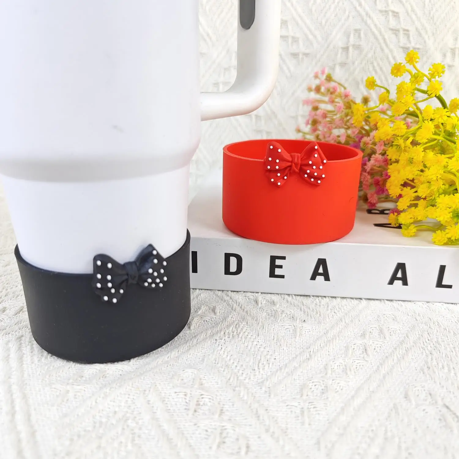 Polka-Dot Bow Silicone Water Cup Lanyard Loop Universal Sports Cup Bow-Series Cup Sleeve New Arrival Cross-Border