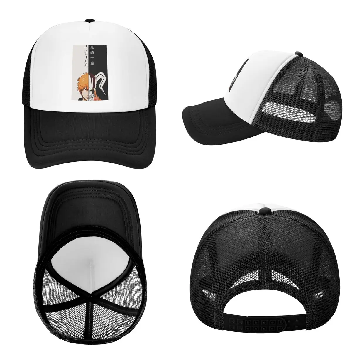 Ichigo Kurosaki Anime Bleach (6) Cap Casual Mesh Baseball Caps Adjustable Hat Hip Hop Summer Unisex Baseball Hats