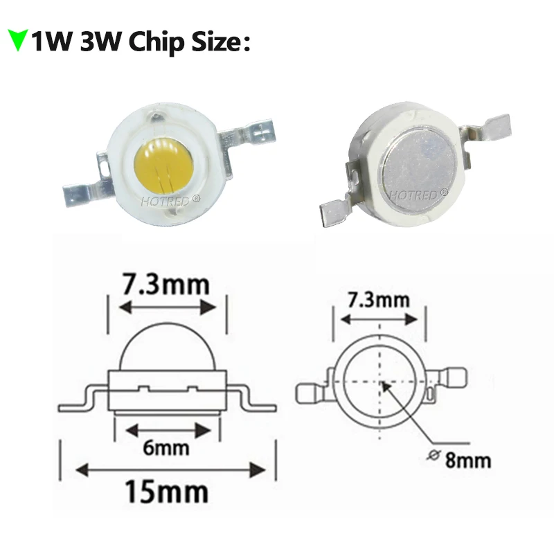 LED COB Lamp Chip 1W 3W High Power LED Warm Cold White 450nm Beads Mini Blub Diode SMD For DIY Floodlight Spotlight Plant Grow