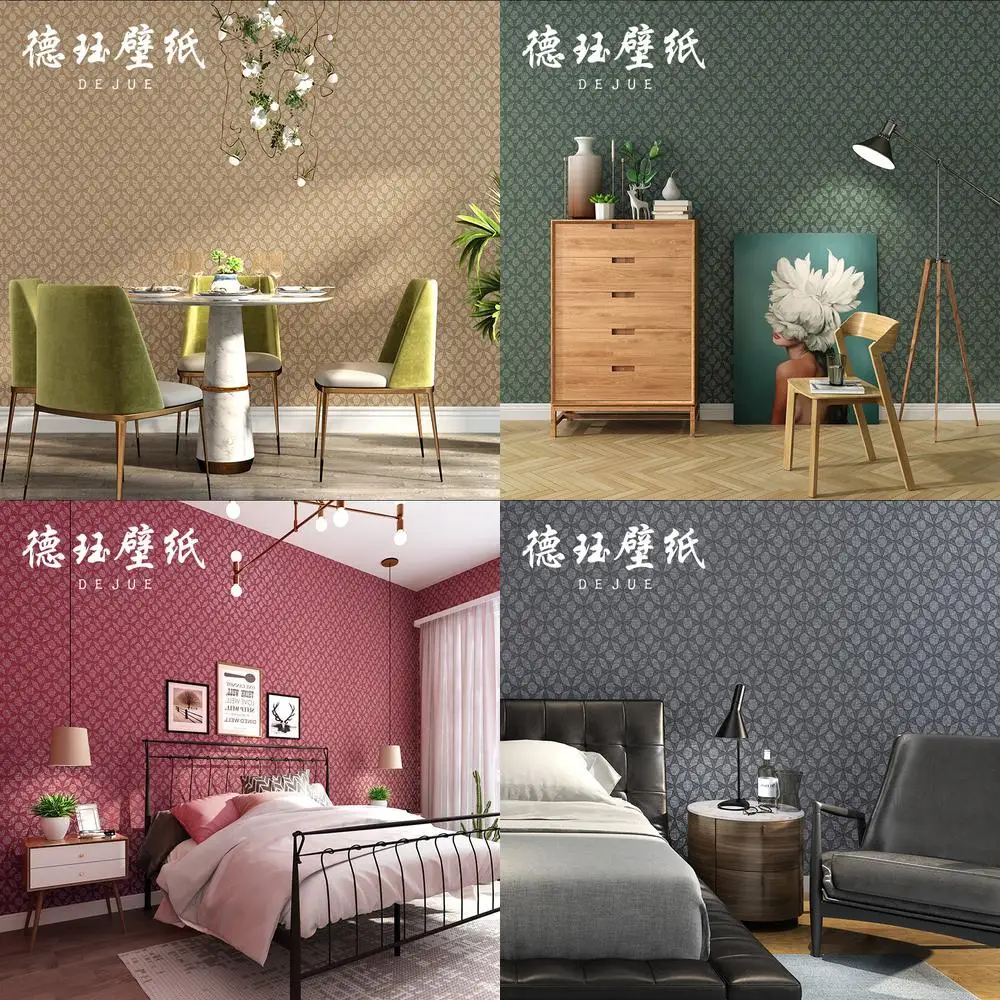 Nordic Modern Simple Solid Color Subtle Pattern Grid Wallpaper for Home New Chinese Style Living Room Bedroom Wall Decor Non Sel