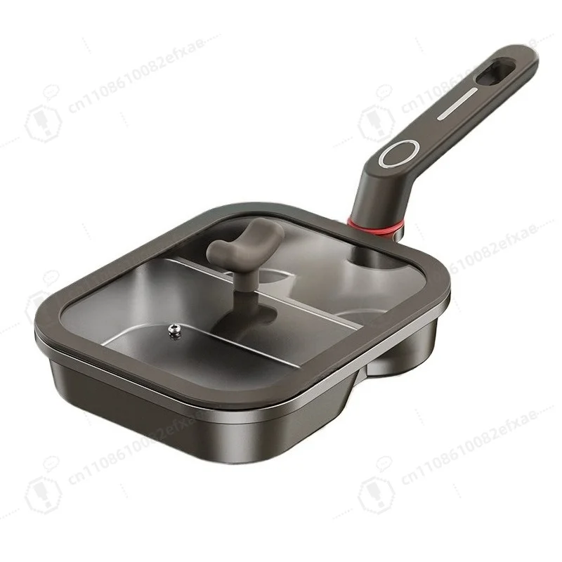 3-in-1 Non-Stick Frying Pan, Divided Skillet for Egg & Breakfast Cooking