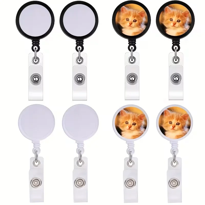 Personalised Badge Holder, Custom Image Retractable ID Badge Holder with Retractable Reel