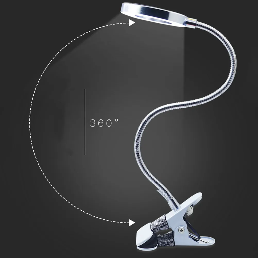 

Настольная лампа-прищепка (1 шт.) для чтения и учебы, легкая портативная светодиодная лампа с регулируемым кронштейном, питание от USB, защита глаз, для книжной полки