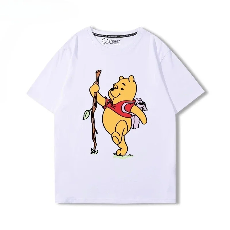 Winnie the Pooh Honey Cartoon Short-Sleeved T-Shirt for Boys 100% Cotton round Neck Summer Versatile Cute Kids' Clothing