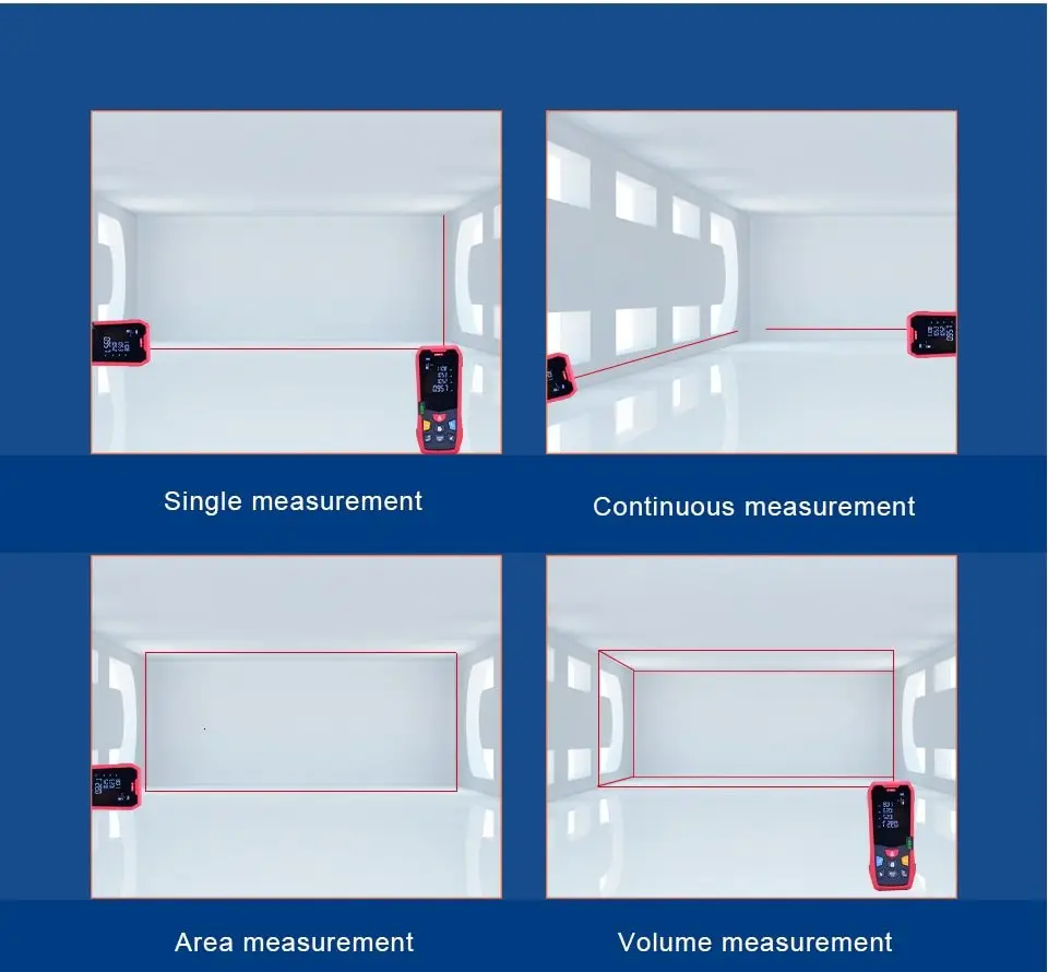 UNI-T LM40/LM50A/LM70A/LM100A/LM120A Laser Distance Meters; 40/50/70/100/120m Electronic distance measuring ruler