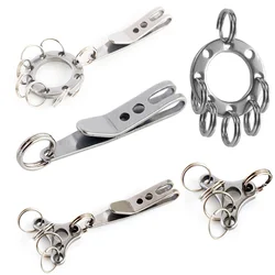 EDC Bag Clip with Key Ring Carabiner Stainless Steel Outdoor Quicklink Tool Expansion Keychain