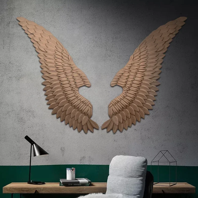 110cm Retro Angel Wings Wall Decoration Metal Wall Sculptures Art Ornament Bar Coffee Party Industrial Wind Statue Accessories