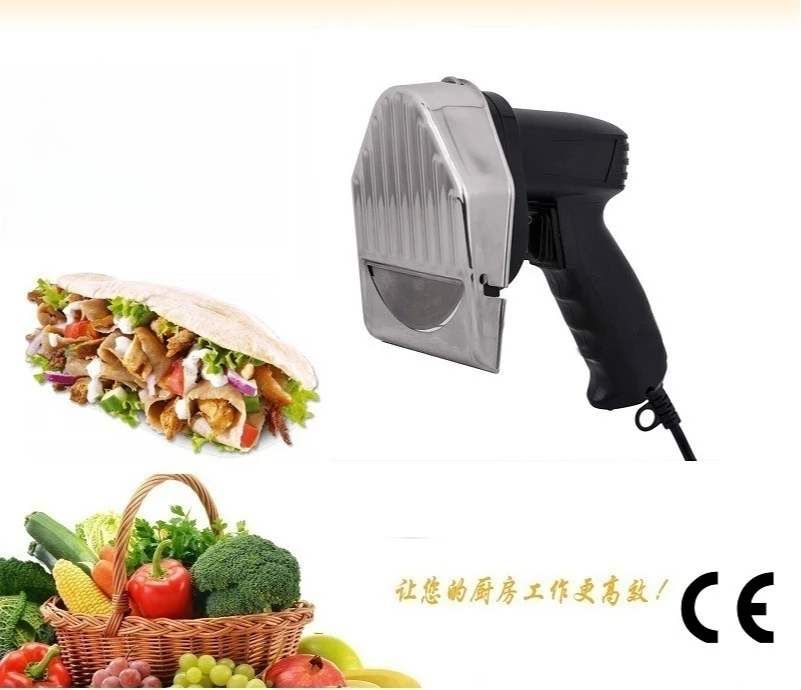 Electric Turkish Kebab Slicer Handheld Corded Sharp Stainless Steel Adjustable Blade Meat Cutter for Barbecue Shawarma Gyro