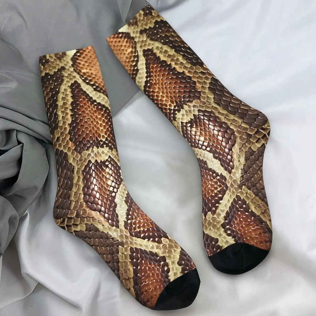 

Couple Socks Striking Brown Snakeskin Photo Stockings Spring Casual Comfortable Socks Pattern Climbing Anti-Slip Socks