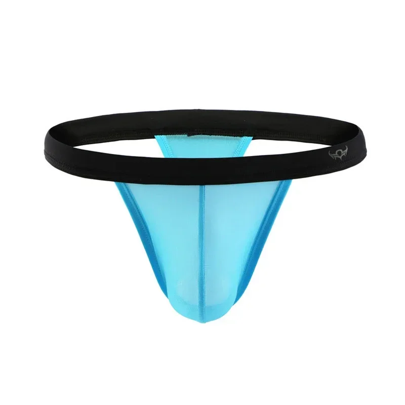 

Men's Underwear Thongs Sexy Low Waist Breathable Mesh Thong See Through T-Back Lingerie Underpants U Convex Panties