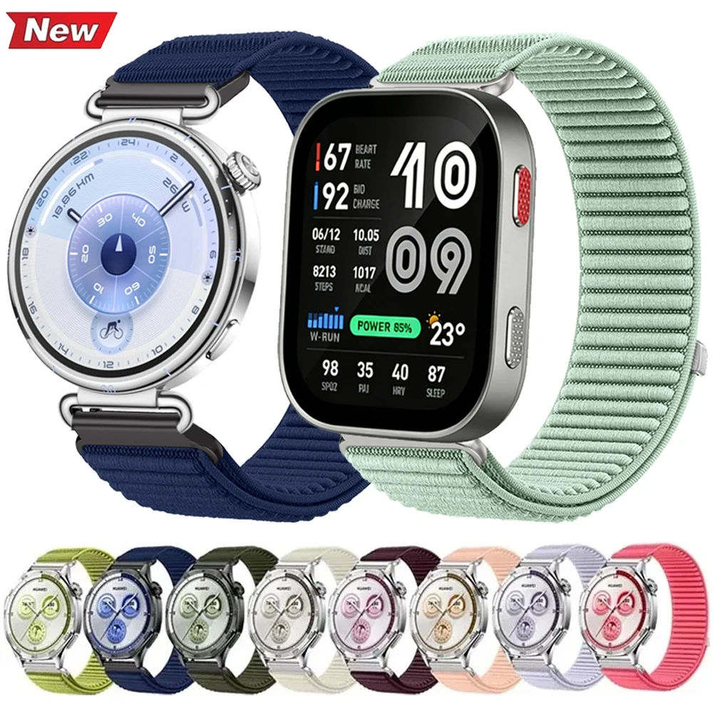 18/20/22mm Nylon Strap For Huawei Watch GT6/5/4 Sports Wristband For Amazfit Active Max/Bip Max/6/5/Oneplus Watch 4-3/Lite Belt