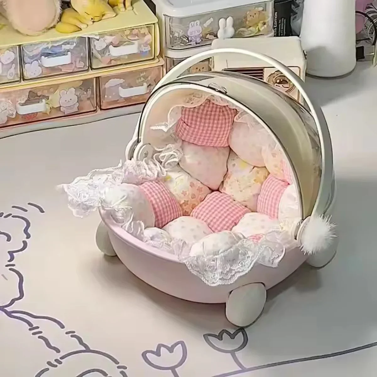 

Doll Stroller Storage Box Doll Decor for Labubu Space Module