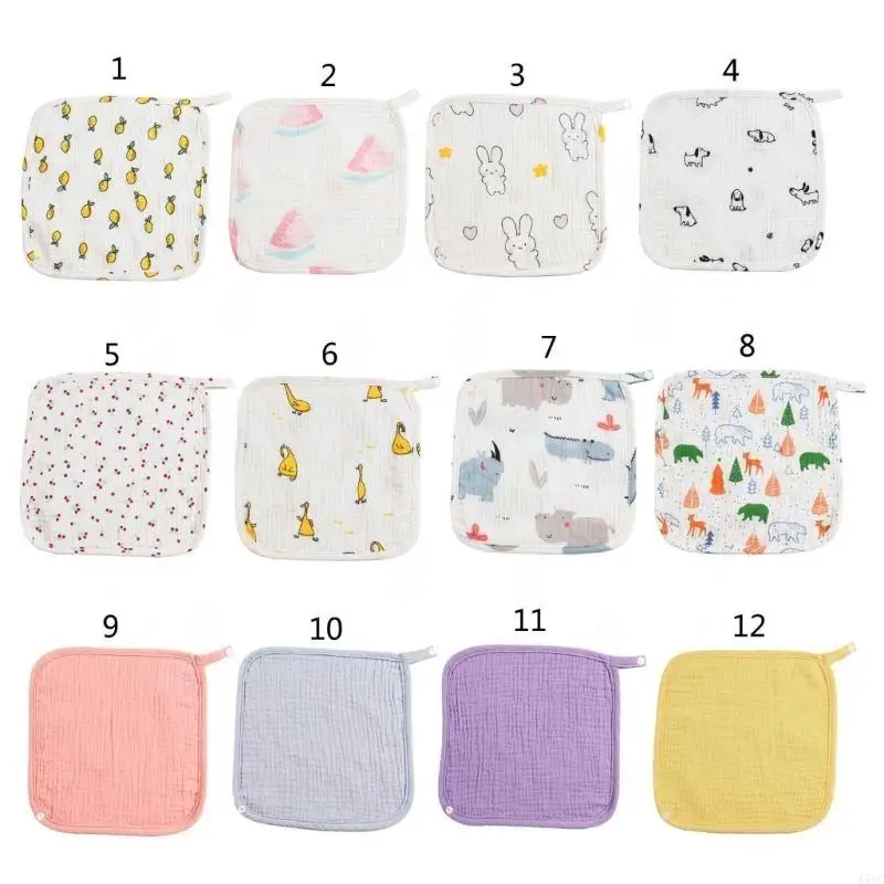 A5YC Baby vierkante slabbetjes pasgeboren kwijlende slabbetjes gezichtsdoek superabsorberend eetslab