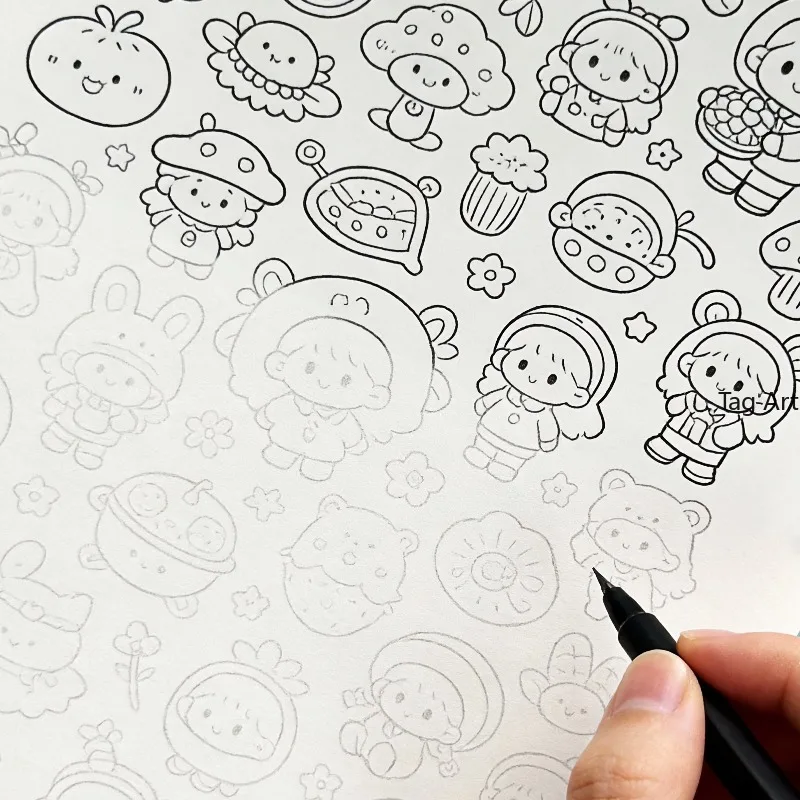 Livre d'images pour soulager l'anxiété, album de dessins à copier, thèmes dinosaures/monstres/aliments et autres, livre de coloriage créatif