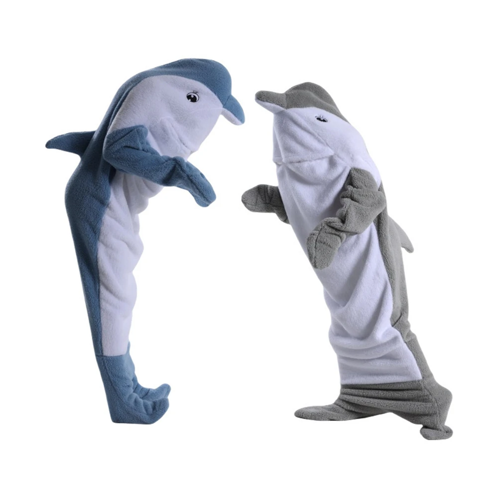 Anime Dolphin Killer Whale Shark Cosplay Costume Kigurumi Pajamas Jumpsuits Winter Flannel Plush Adult cartoon