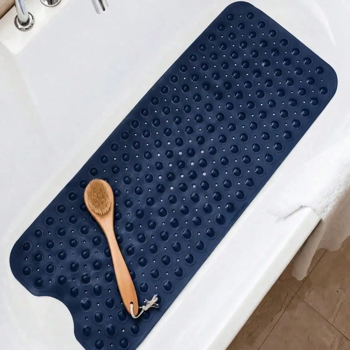 Large 40x16 Inch Shower Tub Mat,Non Slip PVC Bath Mat with 200 Suction Cups and 176 Drain Holes,Soft Pebble Surface,Quick Draining Machine Washable Bathtub Floor Pad for Kids,Adults,Seniors,Home,Rental,Bathroom Accessories,Shower Room,Daily Use Mat