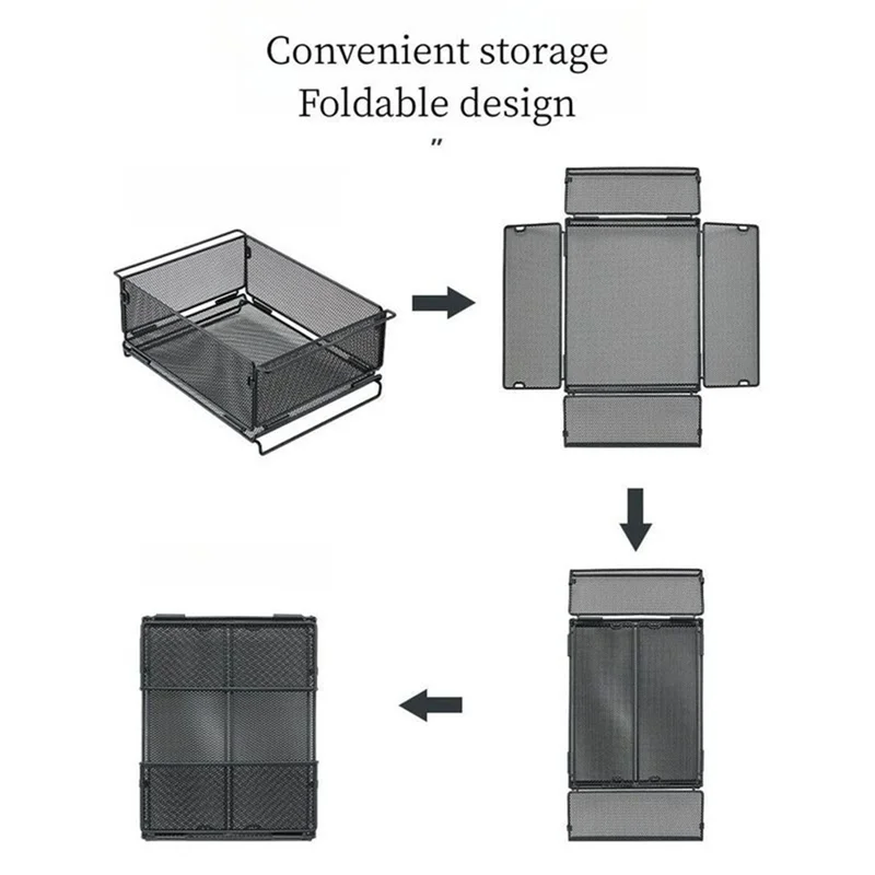 

ABVH-Portable Camping Water Filter Basket - Foldable Table Storage Box For Outdoor Kitchen Accessories, Easy To Carry