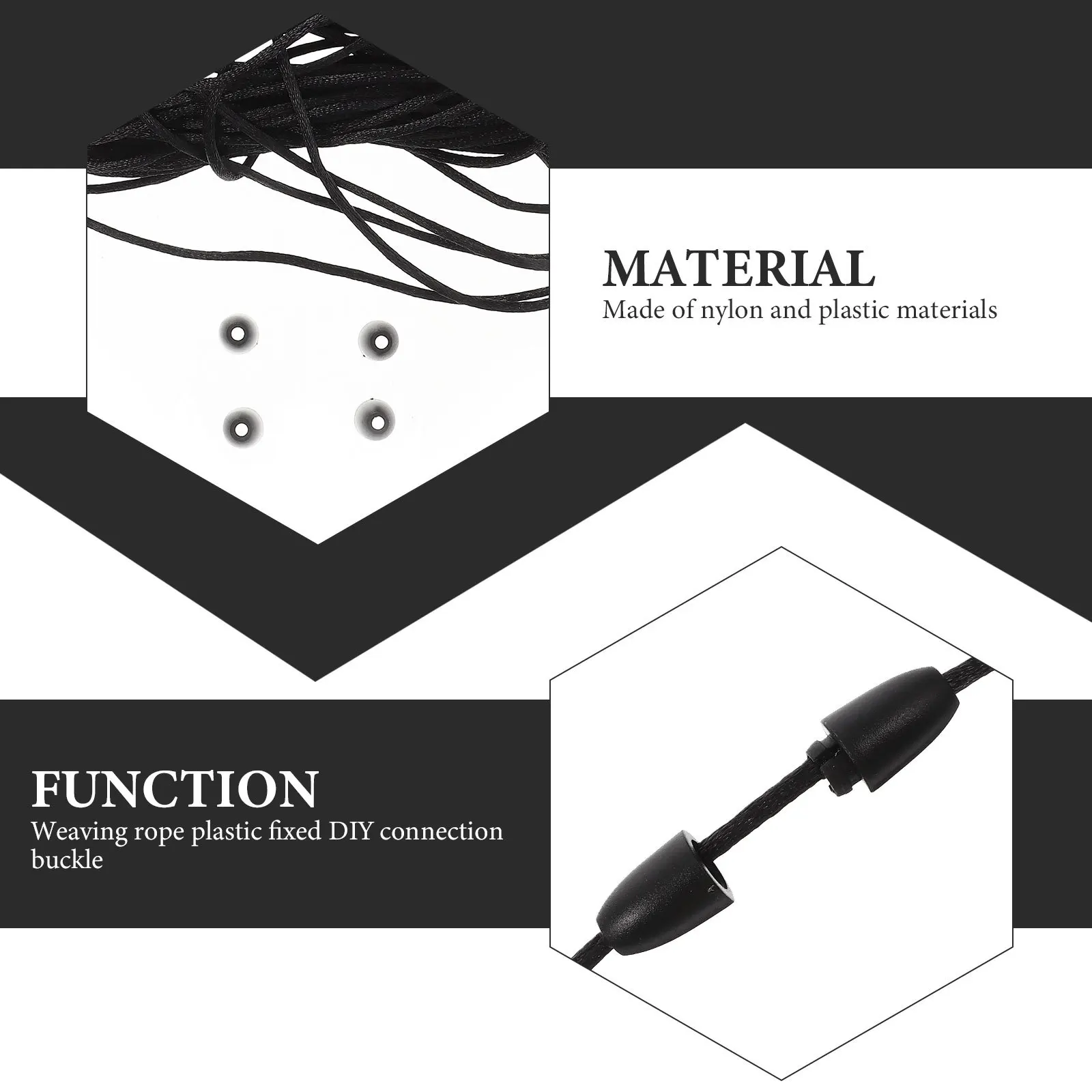 

1Set Durable Nylon DIY Bracelet Rope Connection Buckle Multifunctional Craft Cord for Gift Bag Handles Jewelry