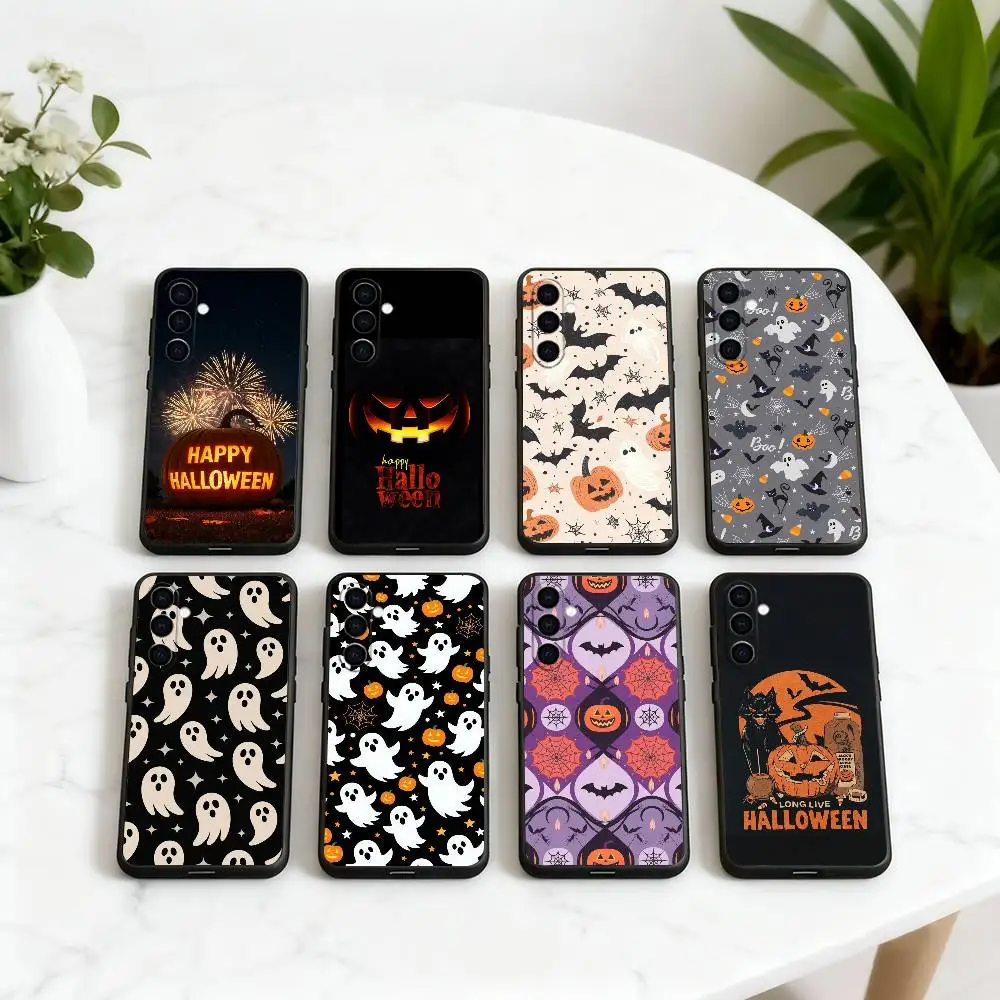 

Happy H-Halloween HH Phone Case For Samsung Galaxy A73,A72,A71,A70,A53,A52,A51,Others Soft Black Cover