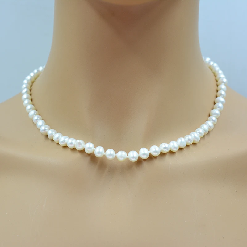 18 inches  6-7mm (potato type) genuine freshwater pearl necklace