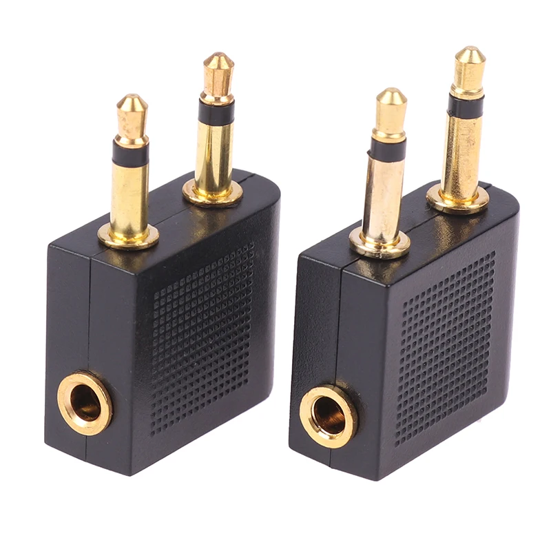 2PCS Portable Aviation Headset Conversion Plug Adapters For Earphones Plane Seat Headphones Socket 3.5mm Jack Convert