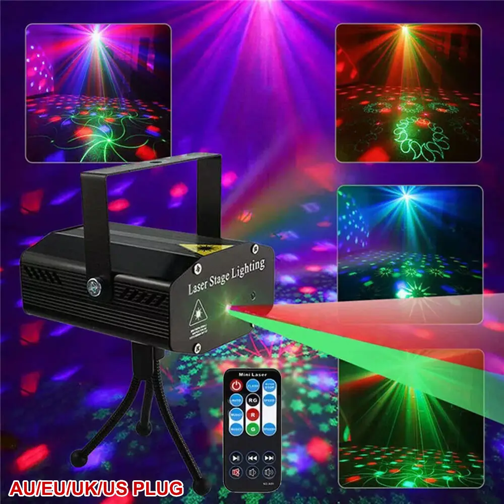 Laser Patterns Party Lights DJ Disco Stage Light Laser Party Light Flash for Birthday Bar KTV Club Holiday Halloween Dance Light