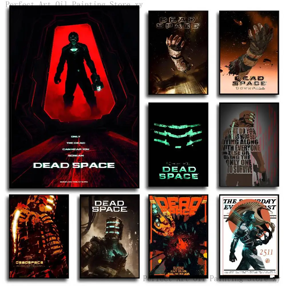 D-Dead Space Classic Movie Poster Self-adhesive Art Room Entrance Restaurant Wall Decor Art Painting