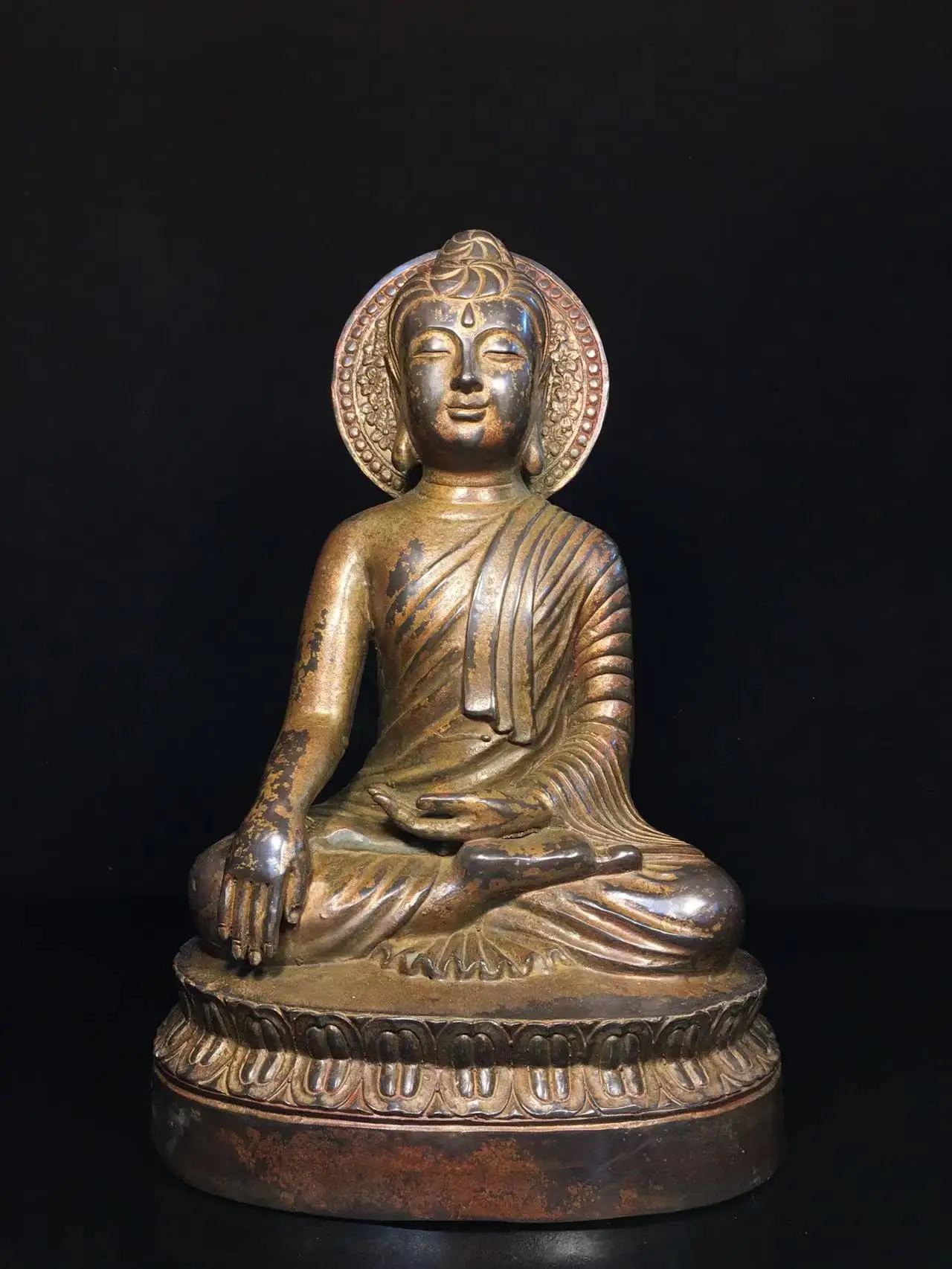 Rare  old Handmade copper Gautama Buddha Buddha,35cm(H),Free shipping