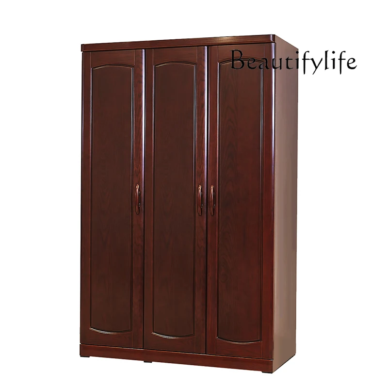 

Modern Bedroom Ash Solid Wood Wardrobe, Ash Two Door Three Door Amber Red Wardrobe