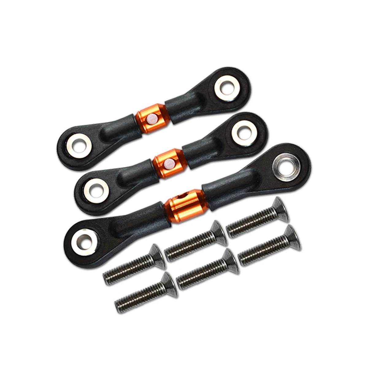 

3Pcs Steering Link Rod Servo Rod for TT-02 TT-02T TT02 TT02T 1/10 RC Car Upgrades Parts Accessories,Orange