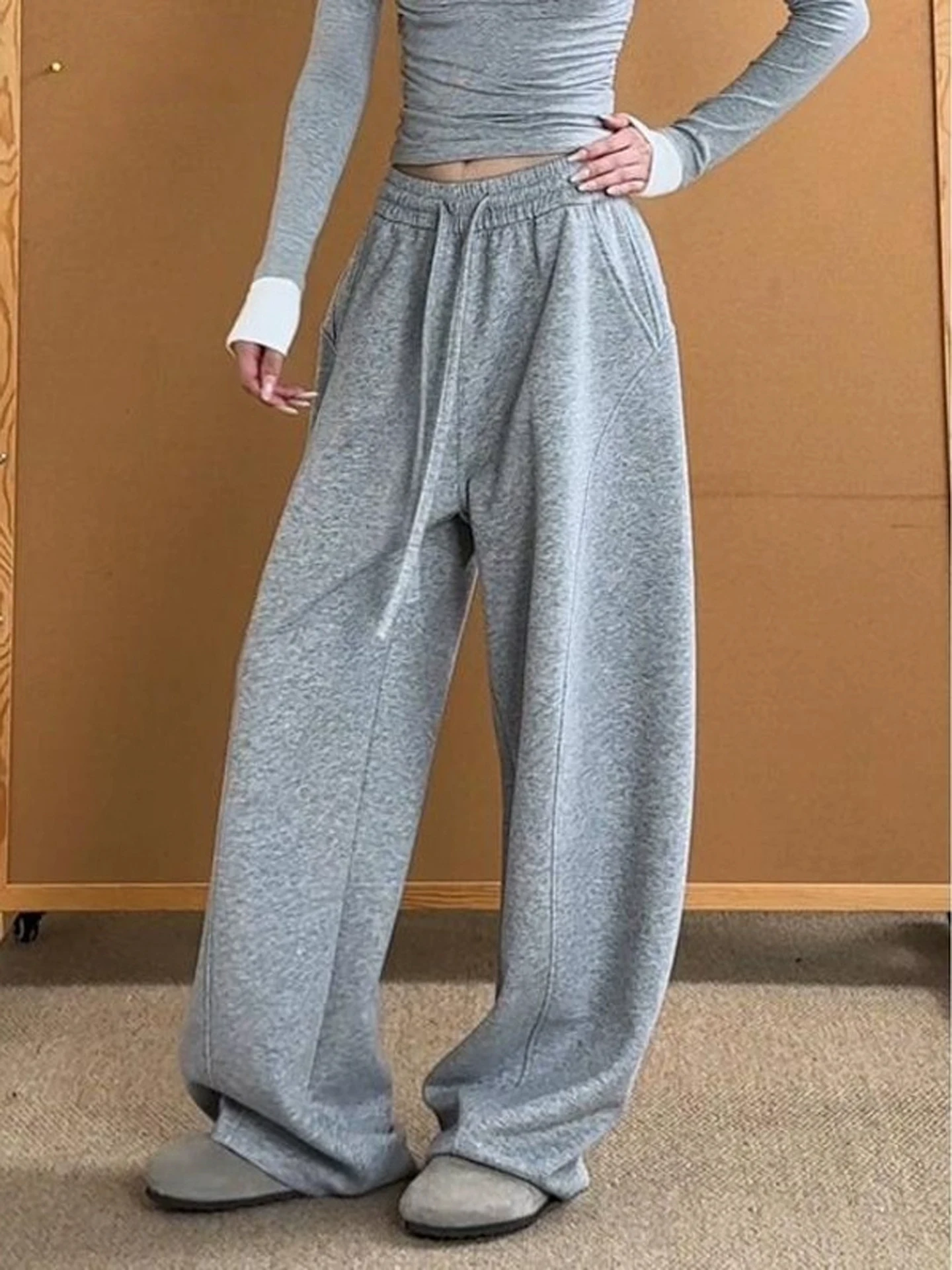 

Мужские брюки American Sle Spor: свободные, прямые, повседневные, осенние, удобные, в стиле кэжуал, широкие штанины