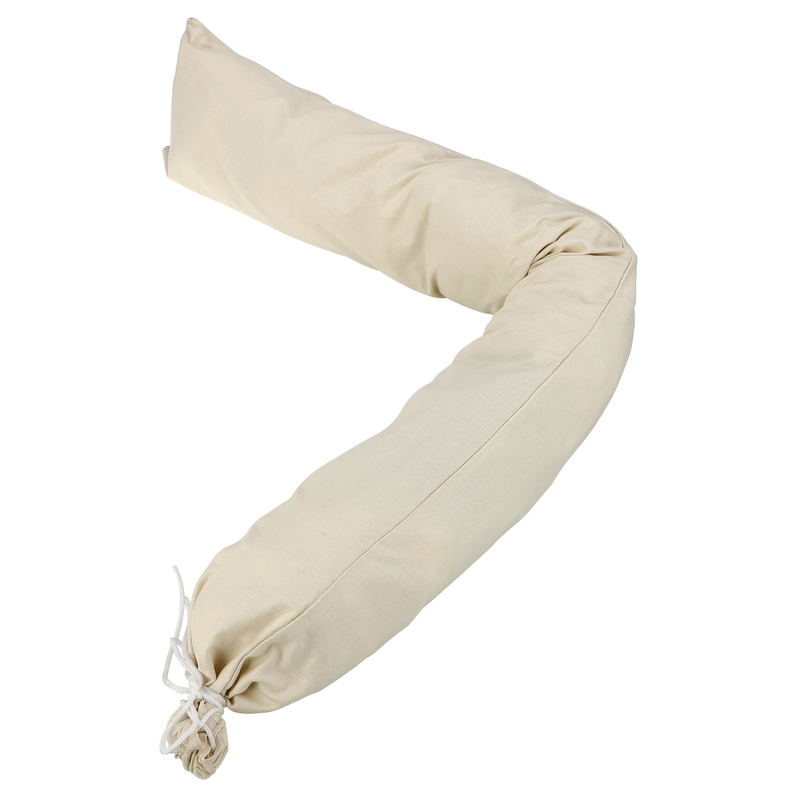 Beige Long Canvas Bags Flood-proof Sandbags Thickened High Flexibility With Tied Elastic Bands Longer Reusable Waterproof