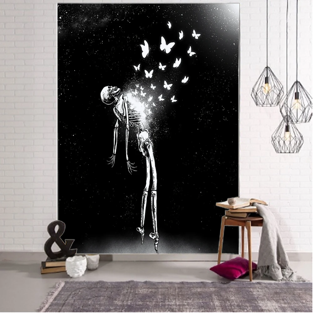 Star Moon Butterfly Background Tapestry Beautiful Butterfly Background Decoration Tapestry Home Background Decoration