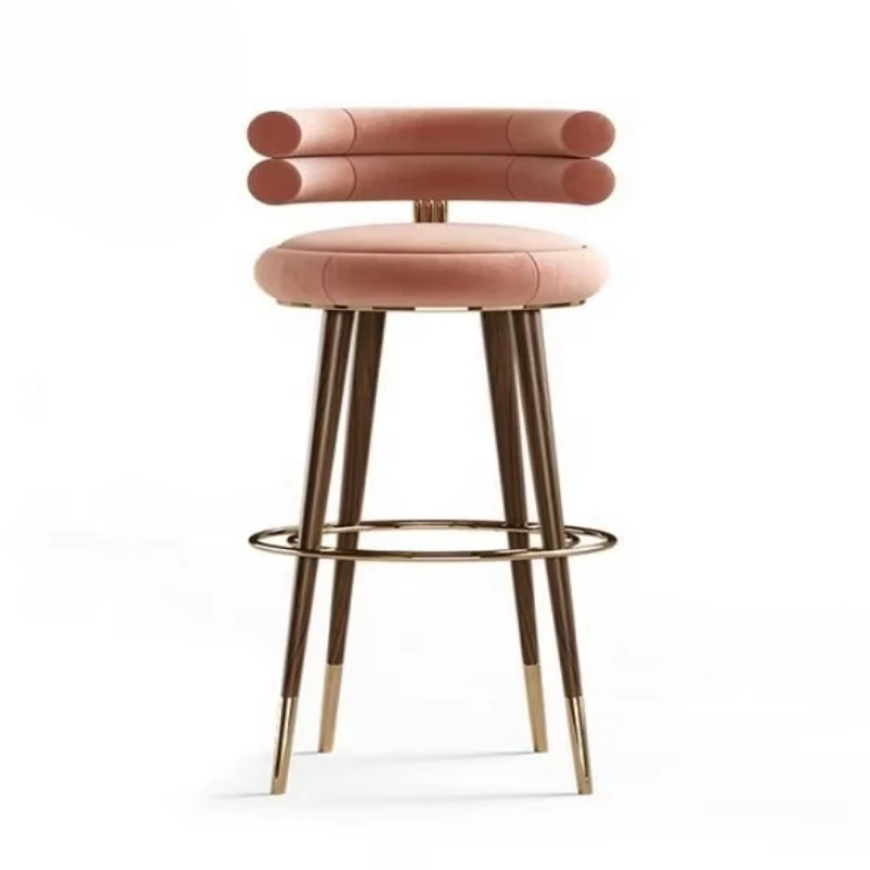 Modern Comfortable Round Bar Stool Seat Wood Padded Bar Stool