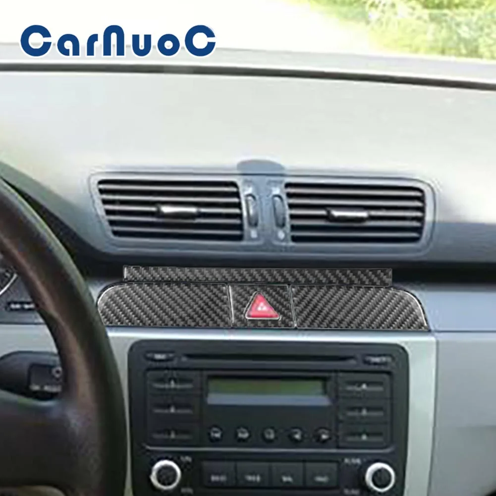 

Carbon Fiber Car Sticker For Volkswagen Passat 2006-2011 Hazard Light Double Flashing Frame Decorative Accessories Interior Trim